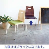 well-be プライウッドチェア レザーパッド座 KU-11 ブラック 1箱（4脚入）