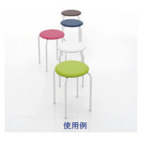 TOKIO 丸イス（座:ビニールレザー スタッキング可能） グリーン 1箱（6脚入） キャスター無し オリジナル