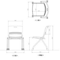 TOKIO ネスティングチェア レッド 1箱（4脚入）平行スタッキング キャスター付き 幅589 座面高445mm 日本製