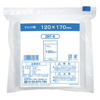 チャック袋（チャック付き袋）　0.04mm厚　A6　120mm×170mm　1箱（6000枚：100枚入×60袋）　伊藤忠リーテイルリンク