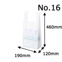 国産レジ袋　乳白　16号　1セット（6000枚：1000枚入×6箱）　福助工業  オリジナル