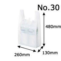 国産レジ袋　乳白　30号　1セット（6000枚：1000枚入×6箱）　福助工業  オリジナル