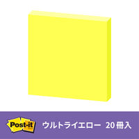【強粘着】ポストイット 付箋 ふせん ノート 75×75mm ウルトライエロー 1セット(20冊入) スリーエム 6541SS-Y
