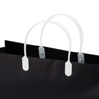 手提げ紙袋（マットフィルム貼り・ハッピータックタイプ）　平紐　紺　マチ広　1セット（30枚：5枚入×6袋）　スーパーバッグ  オリジナル