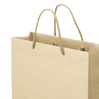 ナチュラルカラー手提袋　丸紐　ベージュ　SS　1セット（25枚：5枚入×5袋）　スーパーバッグ  オリジナル