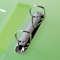 リングファイルD型2穴　A4タテ　背幅41mm　10冊　ハピラ　カラバリ　緑 オリジナル
