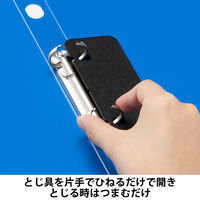 Matakul 丸型ツイストリングファイル 背幅27mm ブルー 表紙部分に使用済みクリアホルダーからつくった再生材30％配合 10冊 オリジナル