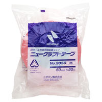 【ガムテープ】 ニュークラフトテープ No.305C 赤 幅50mm×長さ50m ニチバン 1箱（50巻入）