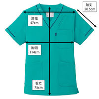 ミズノ MZ-0092 スクラブ エメラルドグリーン L MZ-0092-62-L 1枚　スクラブ