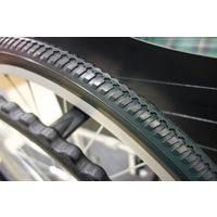 マキテック エコノミー車いすEW-20 緑チェック EW-20GN 自走用 アルミ製 介助ブレーキ付き