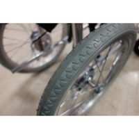 マキテック エコノミー車いすEW-30 緑チェック EW-30GN 介助用 背折れ式 アルミ製 介助ブレーキ付き