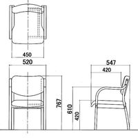 アイリスチトセ 福祉用イス ナチュラル／ブラウン スタッキング リーズチェア ビニールレザー 介護 安定 幅520mm 座面高420mm