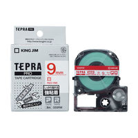 テプラ TEPRA PRO【純正】テープ 強粘着 幅9mm 白ラベル(赤文字) SS9RW 1個 キングジム