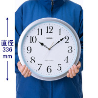 CASIO（カシオ）掛け時計 [電波 ステップ 秒針停止機能 シンプル] 直径336mm IQ-480J-8JF 1個