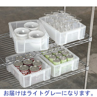 【コンテナ】 アスクル 「現場のチカラ」 サンボックス＃9B-2 グレー 8.9L ライトグレー 1個  オリジナル