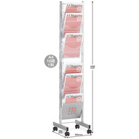 トヨダプロダクツ 樹脂ポケット付パンフレットスタンド 1列10段 PS-110CN 1台 幅300×奥行350×高さ1400mm カタログスタンド