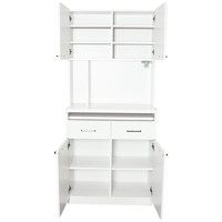 白井産業 キッチンラック ワイドハイタイプ 幅797×奥行410×高さ1780mm ホワイト 1台（2梱包）台所収納 給湯室 スライド棚 コンセント