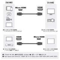 microHDMIケーブル 1m HDMI[オス]-microHDMI[オス] ブラック VV-HDMI010AD-B 1本