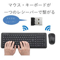 エレコム　USB接続（無線2.4GHz）　コンパクト無線フルキーボード&マウス　TK-FDM075Mシリーズ　ブラック　メンブレン式　TK-FDM075MBK