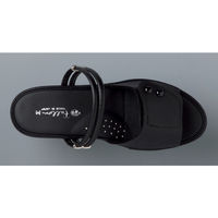 山一 2WAY面ファスナーサンダル ブラック M 7703 1足　ナースサンダル
