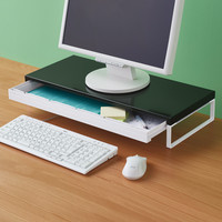 リヒトラブ(LIHIT LAB.) 机上台 幅590mm 引き出し付 黒（ブラック） A7338-24 3台