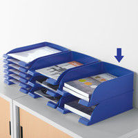 ライツ　レタートレー　ジャンボ　ブルー　A4タテ　8個　5233-00-35