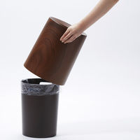 ideaco tubelor ROSEWOOD HOMME 木目調 丸型ダストボックス おしゃれ ゴミ箱 幅260×奥行260×高さ310mm