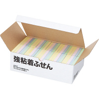 【強粘着】アスクル　強粘着ふせん　75×75mm　パステルカラー　1箱（50冊入） オリジナル