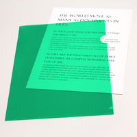 プラス　カラークリアホルダー　A4　1箱(600枚)　濃色グリーン