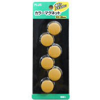プラス　カラーマグネット　CP-020M　イエロー　1パック（6個入）（直送品）
