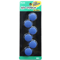 プラス カラーマグネット ブルー CP-020M ブル- 1パック(6個入)