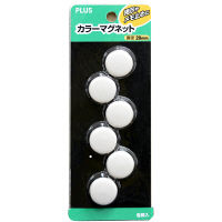 プラス　カラーマグネット　CP-020M　ホワイト　1パック（6個入）（直送品）