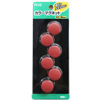プラス　カラーマグネット　CP-020M　レッド　1パック（6個入）（直送品）
