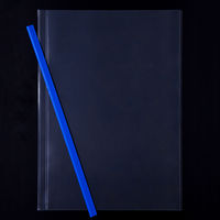 アスクル レール式クリアーホルダースリム ファイル A4タテ 約10枚とじ 青（ブルー） PP製 20袋（200冊）  オリジナル