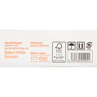 コピー用紙　マルチペーパー　セレクト ホワイト スムース A4 1冊（500枚入）　高白色　国内生産品　FSC認証　アスクル  オリジナル