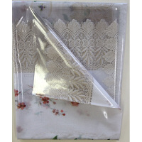 明和グラビア　ビニールテーブルクロス（1枚もの）プリントレースシリーズ　セーヌ　ピンク　1枚