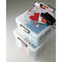 【フタ式収納】　天馬　 ロックス　530S　クリア　幅39.0×奥行53.0×高さ16.5cm　1箱（8個入）