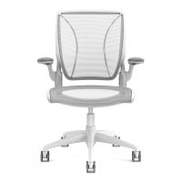 【軒先渡し】 ヒューマンスケール ディフリエントワールド オフィスチェア ホワイトフレーム メッシュ ワールドチェア 肘付 ホワイト 1脚（直送品）