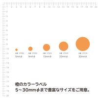 エーワン（A-one）カラーラベル 整理・表示用 シール ステッカー  丸型 直径5mm 橙 200面 9シート(1，800片)  07065