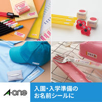 エーワン（A-one）ラベルシール お名前シール 洗える インクジェット シール ステッカー はがきサイズ 16面  4シート  29541