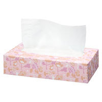 ティッシュペーパー 150組（5箱入） オリジナルティッシュ スマートコンパクト パステルフラワー PEFC認証紙 アスクル  オリジナル