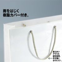 アスクル 樹脂カバー付き 手提げ紙袋 ホワイト L 1袋（10枚入）  オリジナル