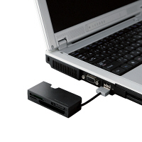 エレコム　メモリリーダライタ　ケーブル収納タイプ　MR-K013BK　ブラック　1台