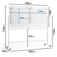 プラス WBシリーズ 罫引（両面･1ヶ月予定表/片面無地）ホーローホワイトボード 幅1892mm イレーザー付 1台（2梱包）