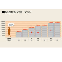 【軒先渡し】イトーキ サリダストレージ 2段 引違い シリンダー錠 連結用（上置き） ホワイト 幅900×奥行450×高さ692mm 1台 B4対応（直送品）