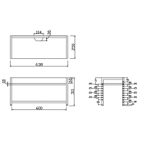 アール・エフ・ヤマカワ　高さ調整機能付きモニター机上ラック　電源なし　W600　ホワイト