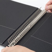 アスクル合皮製30穴リングファイル エンボス加工 ブラック  1箱（10冊入）  オリジナル