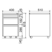 ナカバヤシ スチールキャビネット 3段 シルバー 幅400×奥行510×高さ615mm 1台 デスク下 引き出し 収納 鍵付き