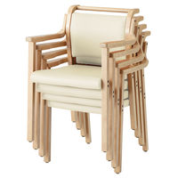 オカムラ 介護木製チェア ローバック把手付ナチュラル色 張地アリボリー LZ61AA PC76（直送品）