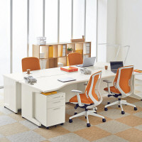 プラス 組立式スチールOAデスクシステム 平机 2人用 引出し付き ホワイト 幅1800×奥行600×高さ700mm RY-186H WH 1台（2 （取寄品）